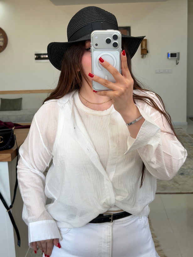 شومیز جلو پیچ به همراه تاپ زنانه