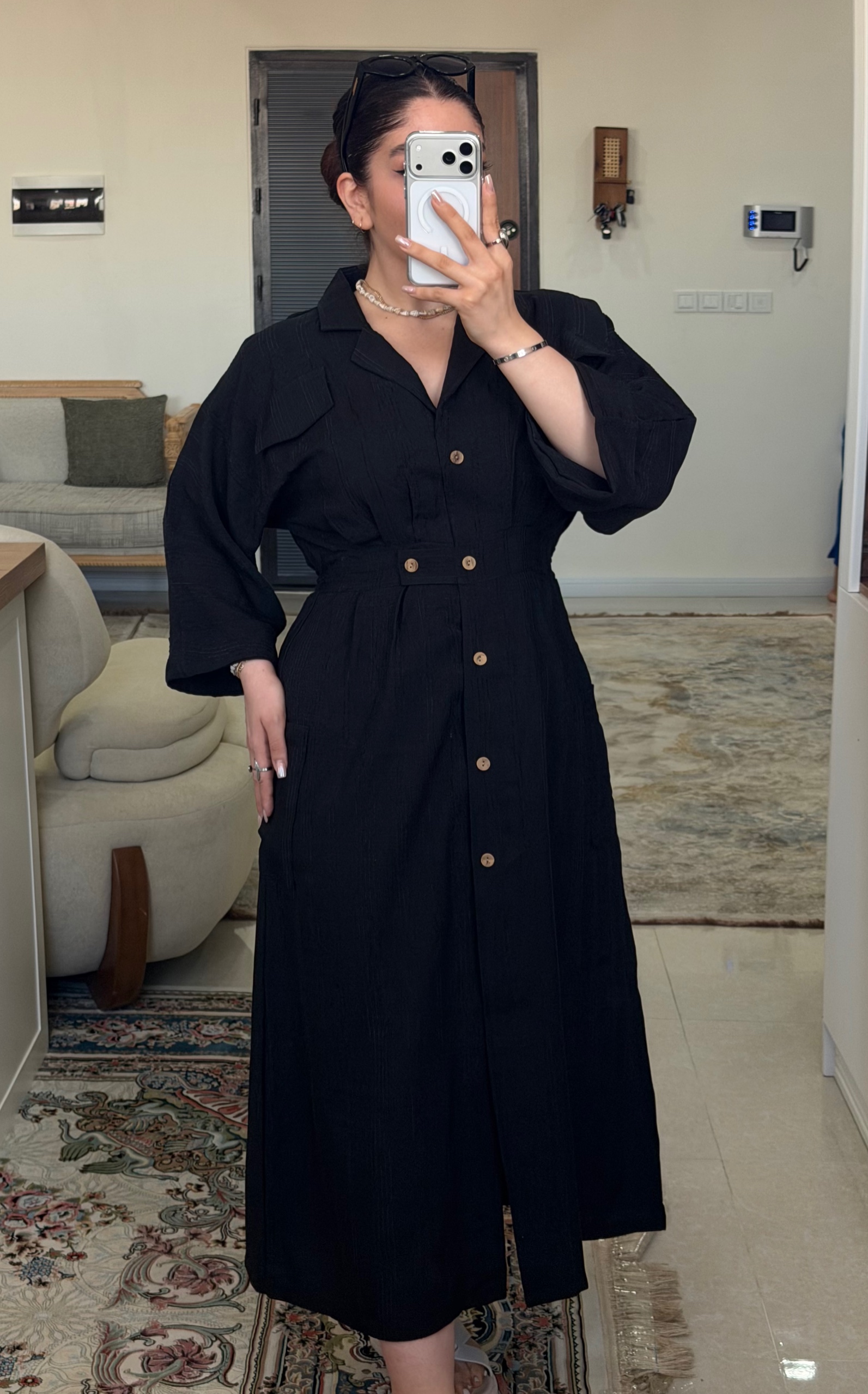 کفتان لینن نخی بلند زنانه