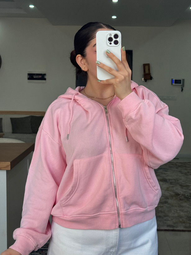 سویشرت دخترانه صورتی داخل کرکی